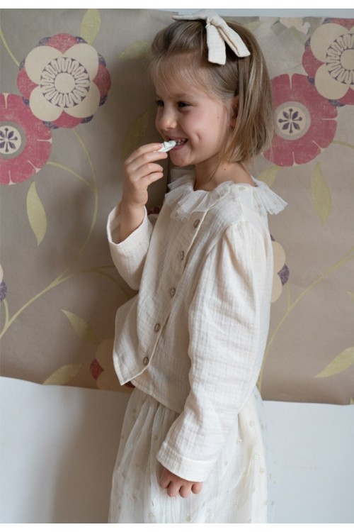 blouse fille de noel en coton bio naturel