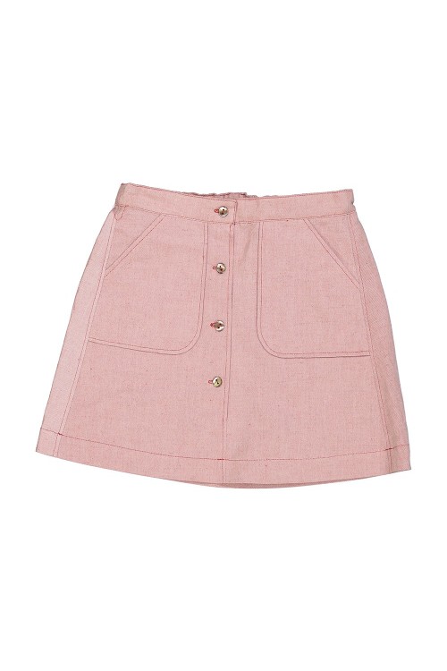 jupe fille été gipsi coton bio rose