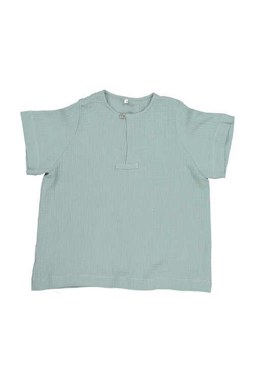 George boy's shirt organic cotton green gauze