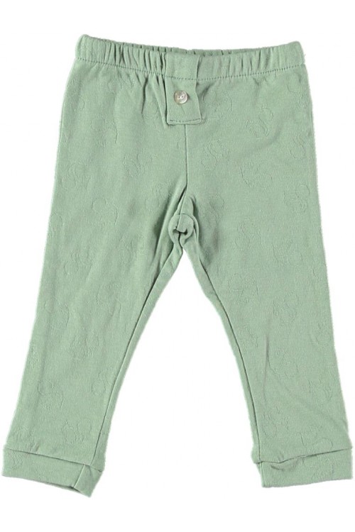 Baby leggings in almond green organic cotton jersey