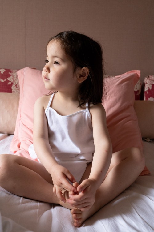 culotte fille Sous-vêtements 100% coton bio blanc pour 2-14 ans - Risu-Risu