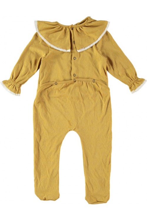 baby curry pyjamas yellow collar organic cotton