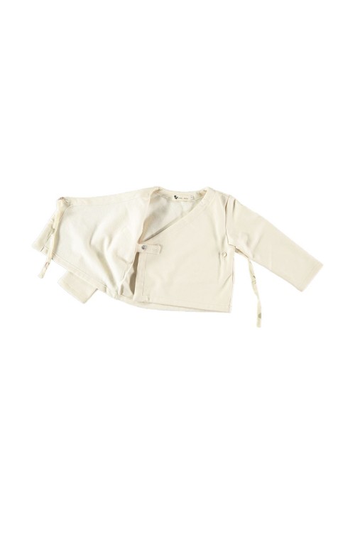 cardigan cache coeur bébé coton bio crème