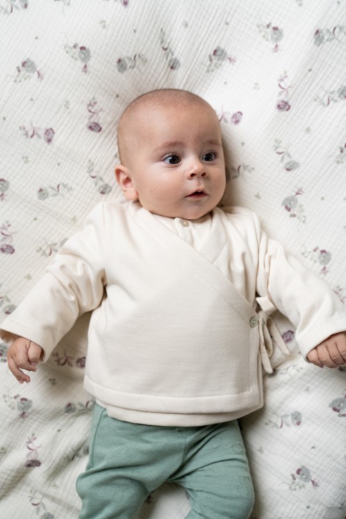 cardigan cache coeur bébé coton bio naturel