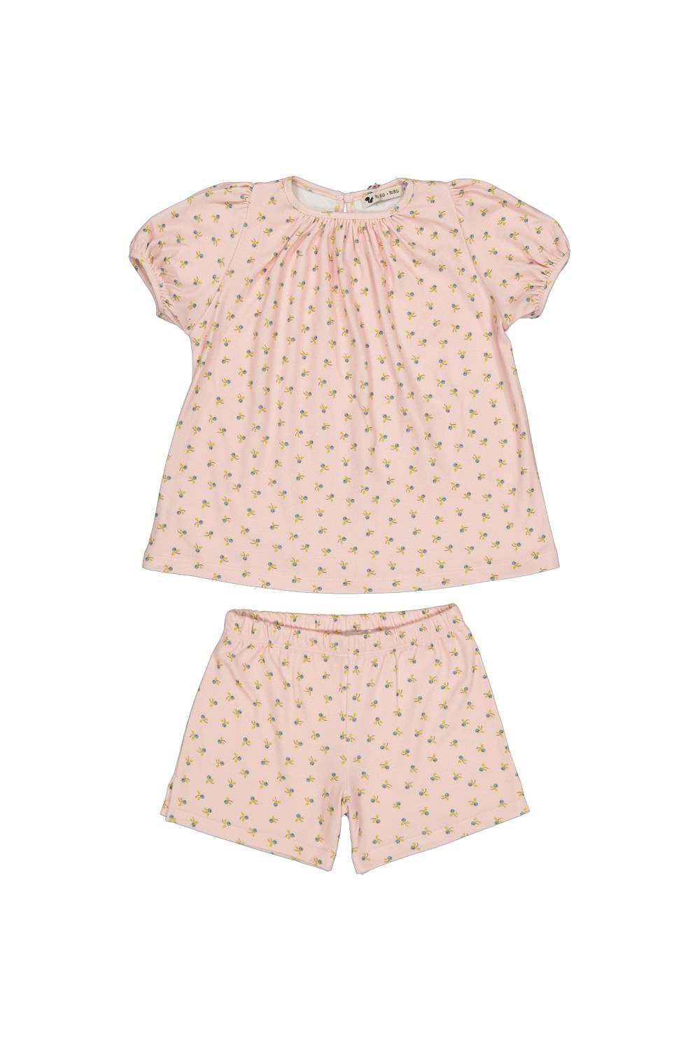 Ensemble pyjama fille en coton bio à imprimé myrtille par RISU RISU