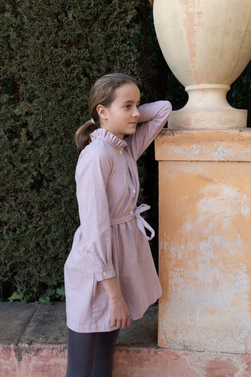 Organic cotton pink dress, elegant and perfect for winter