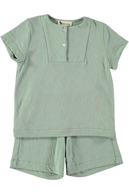 boys summer green organic cotton pajamas set