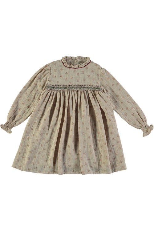 Robe bébé Flora beige à imprimés fleuris