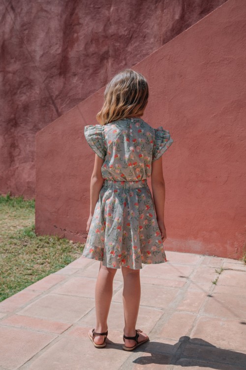 Dreams girl's skirt made of lime print cotton