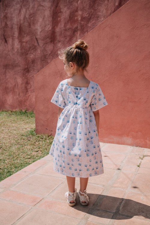 Polka girl elegant dress made of organic cotton