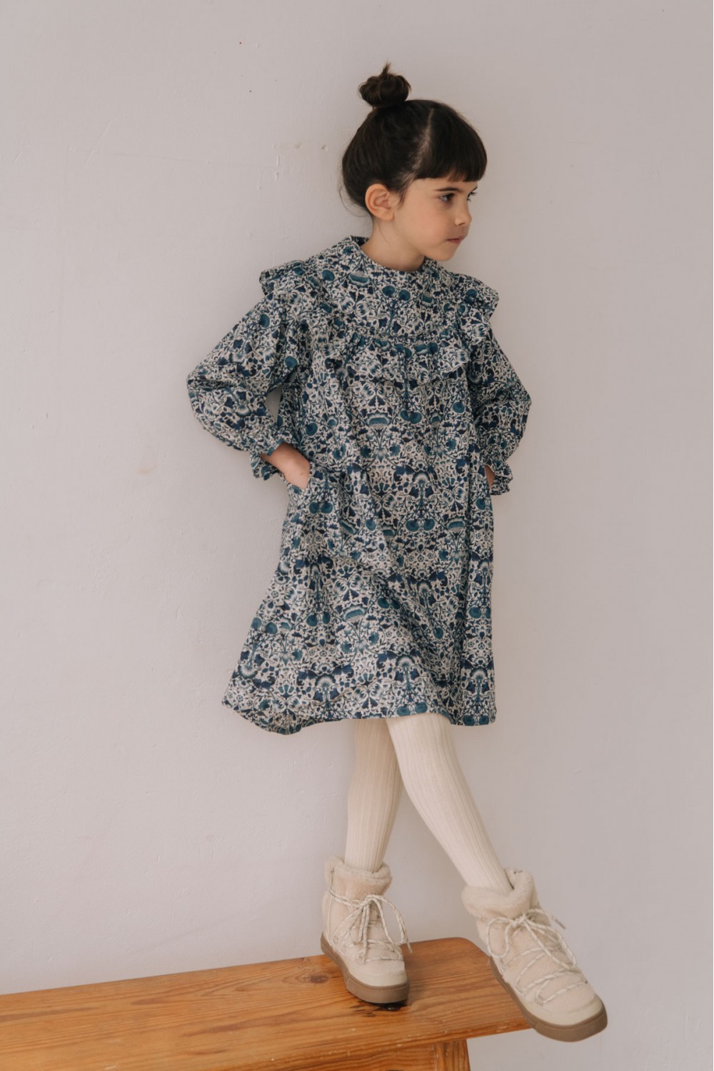 Cassandre girl's dress made of organic liberty