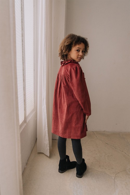 red dress long sleeves cousine by risu risu In Paris