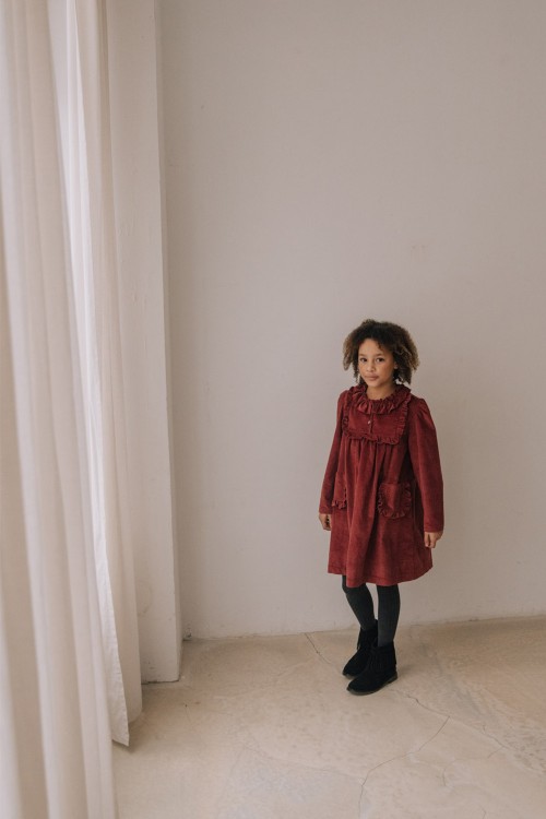 robe de noel en velours rouge de coton bio par risu risu