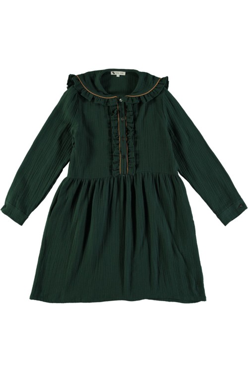 Robe fille Tamaris vert sapin en coton bio