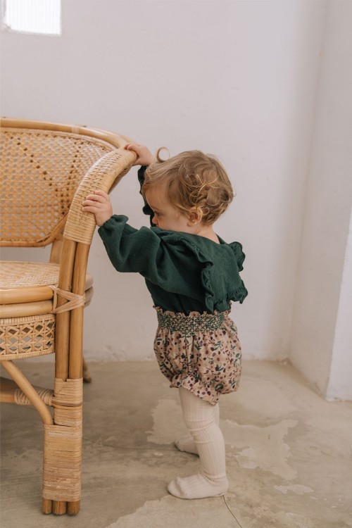 Blouse bébé Marinette vert sapin