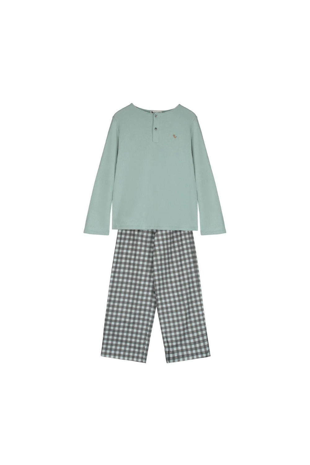 Pyjama enfant Quattro hiver en coton bio vert