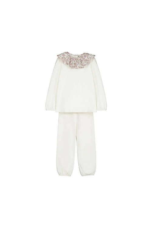 Pyjama fille Pierrot coton bio écru