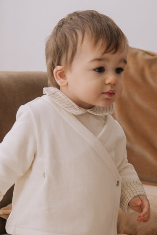 Chemise bébé Jojo écru à manches longues