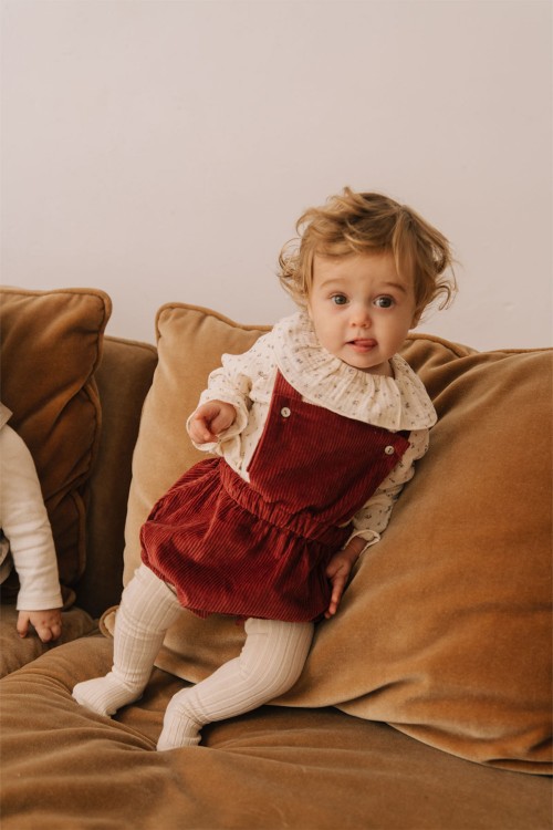 Blouse bébé Quatuor à petites fleurs bleues