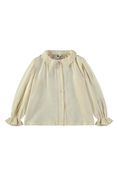 Blouse Giselle fille avec col et dentelle