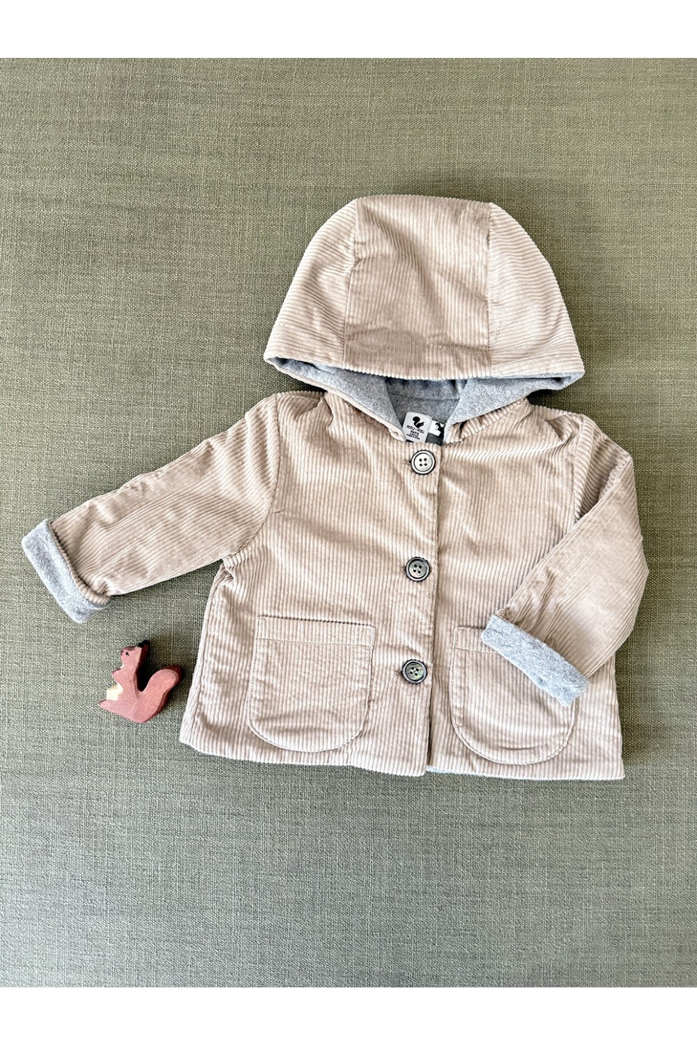 Manteau bébé Orso en coton bio beige