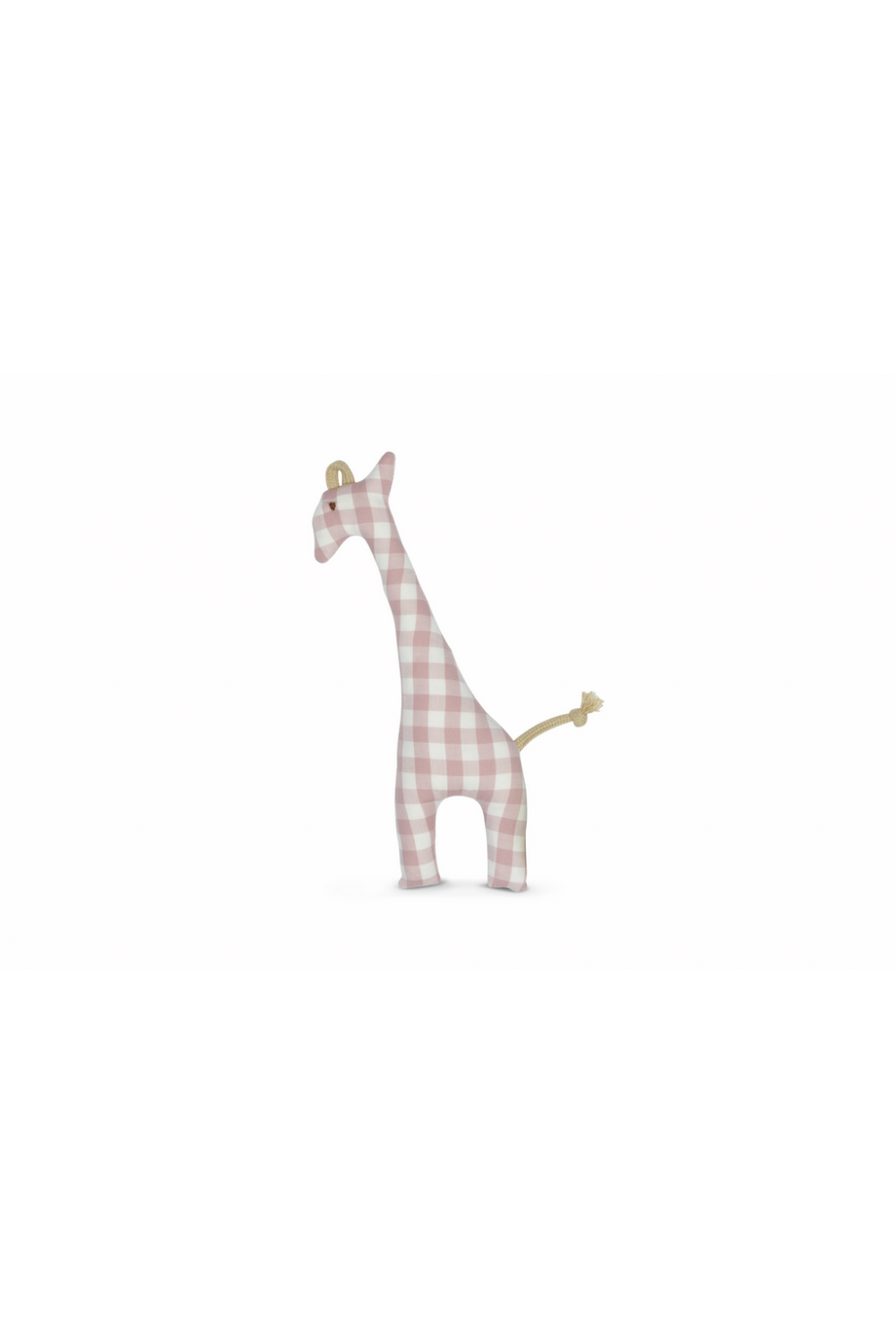 Beige plaid grabbing giraffe made of organic cotton